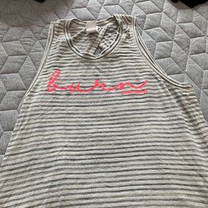 Burn Bootcamp - Grey/White striped Tank - Size Small